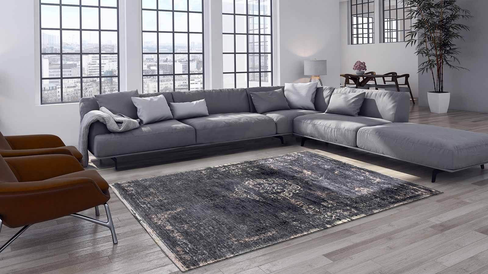 rugs Louis De Poortere CA 8263 Fading World Medaillon Mineral Black interior 2