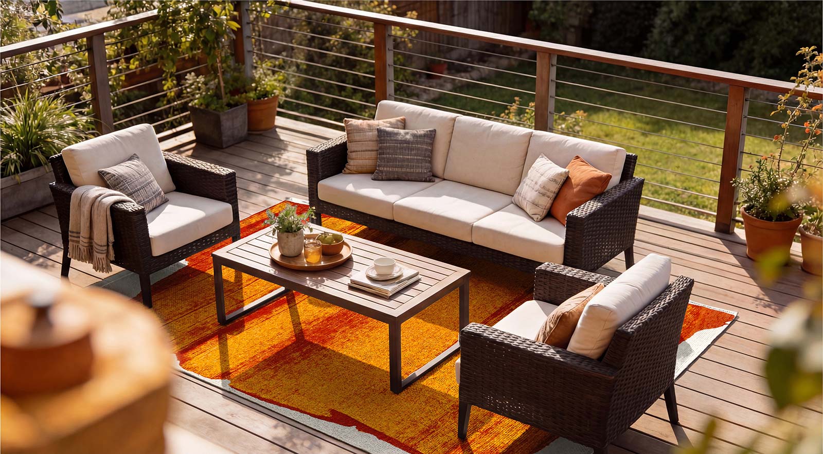Louis De Poortere rug Craft 2061 Brush Orange outdoor