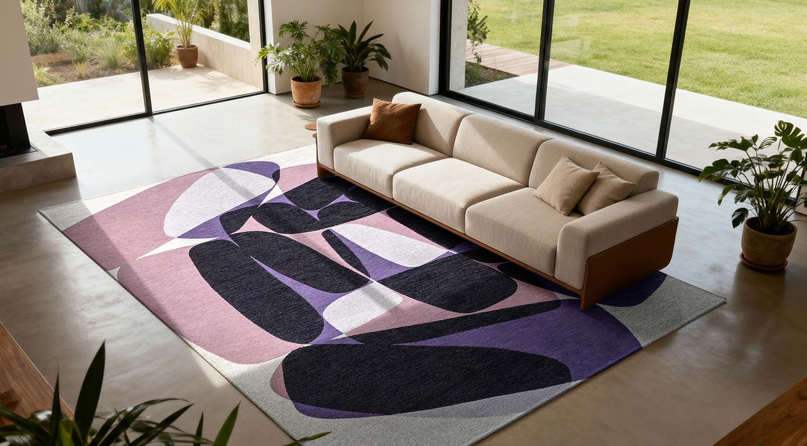 Louis De Poortere rug Gallery 2086 Stones Eclipse interior 2