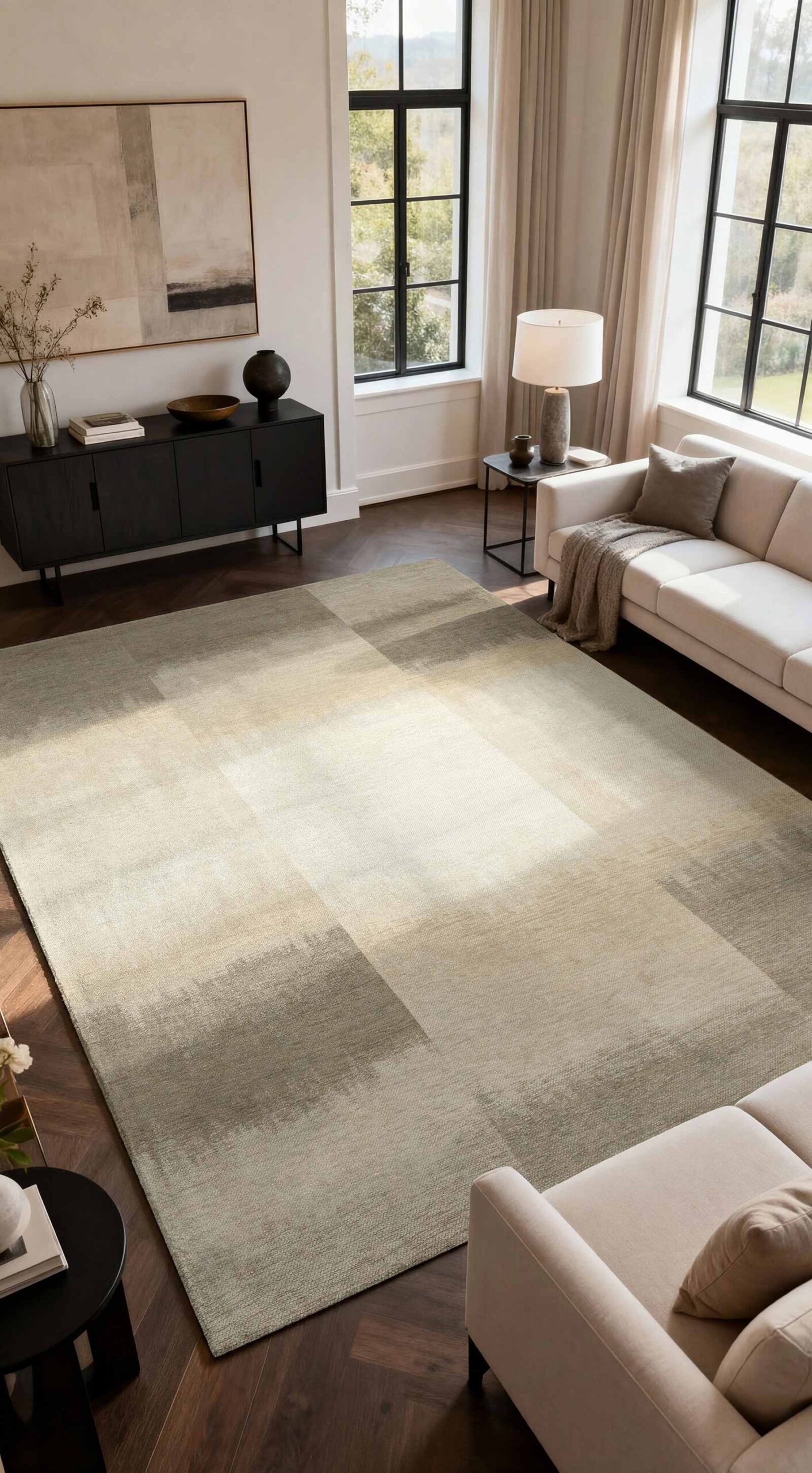 Louis De Poortere rug Meditation 2070 Sendai Cottage Grey interior 2