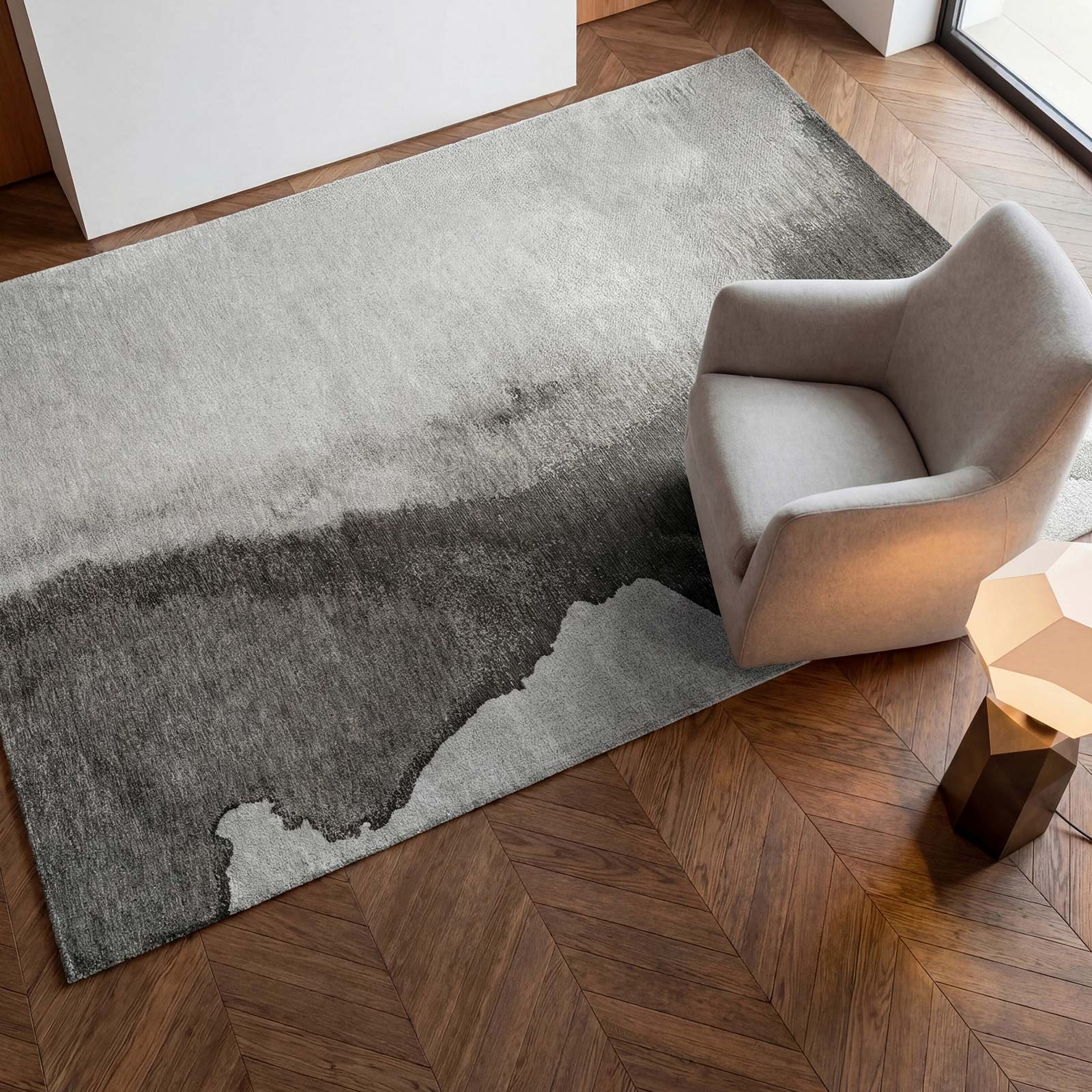 Louis De Poortere rug Meditation 2083 Lagoon Black Shadow interior